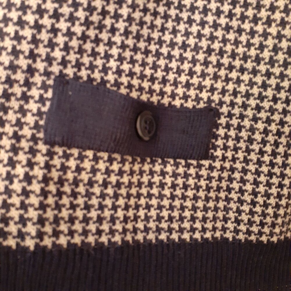Pendleton sweater 100% wool navy check Crewneck Tunic top m l vintage top luxury - Picture 5 of 7